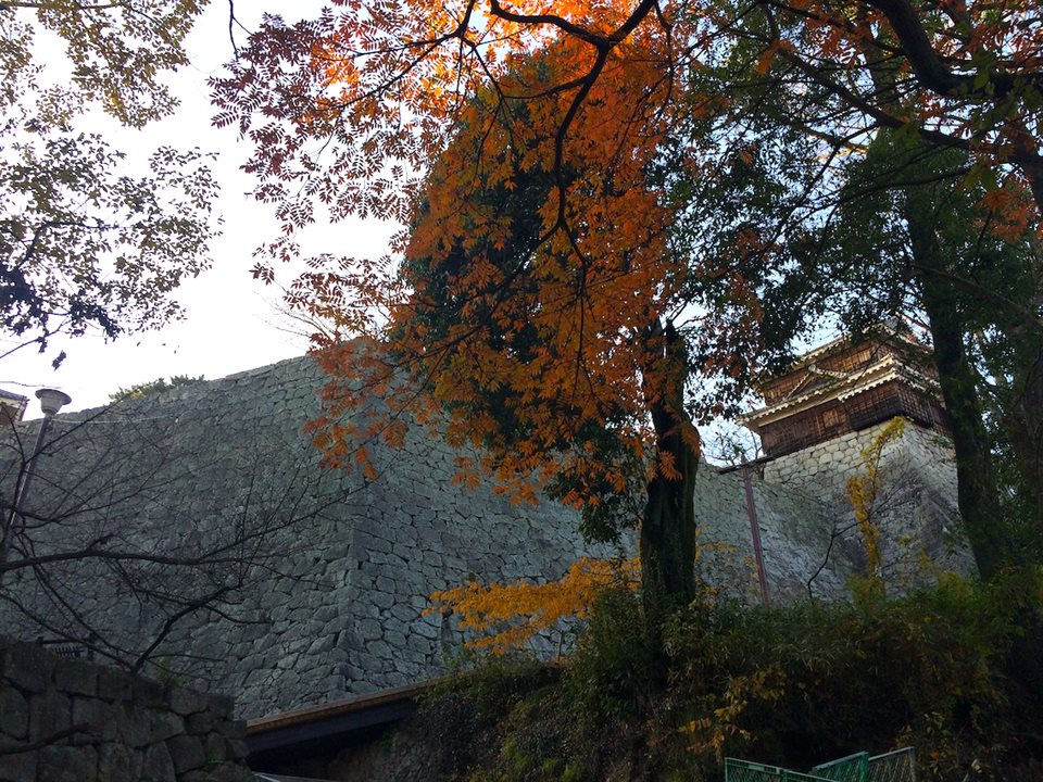 松山城の打込接の石垣（2017年12月）